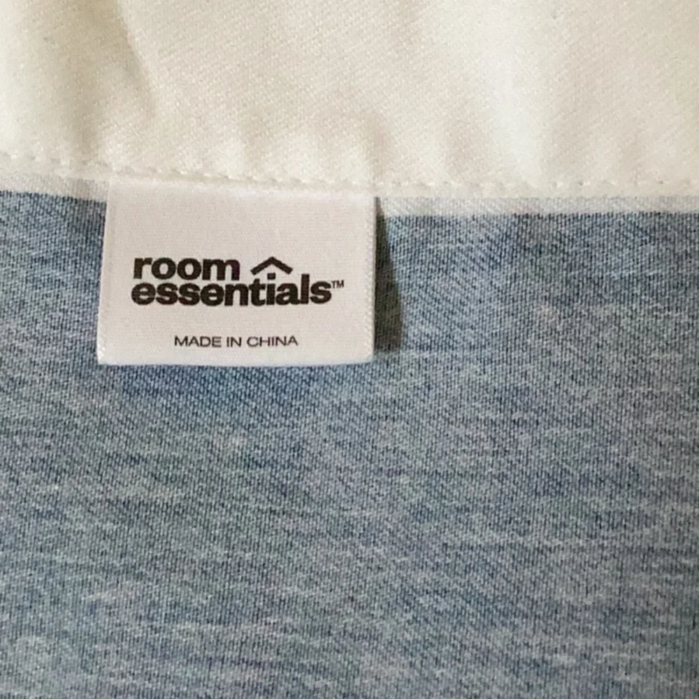 Blue striped white shower curtain One Size